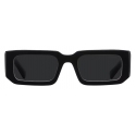 Prada - Prada Symbole - Rectangular Sunglasses - Black Chalk White Slate Gray - Prada Collection