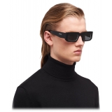 Prada - Prada Symbole - Rectangular Sunglasses - Black Chalk White Slate Gray - Prada Collection