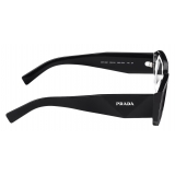 Prada - Prada Symbole - Rectangular Sunglasses - Black Chalk White Slate Gray - Prada Collection