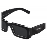 Prada - Prada Symbole - Rectangular Sunglasses - Black Chalk White Slate Gray - Prada Collection