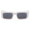 Prada - Prada Symbole - Rectangular Sunglasses - Chalk White Orange Slate Gray - Prada Collection