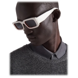 Prada - Prada Symbole - Rectangular Sunglasses - Chalk White Orange Slate Gray - Prada Collection