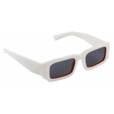 Prada - Prada Symbole - Rectangular Sunglasses - Chalk White Orange Slate Gray - Prada Collection