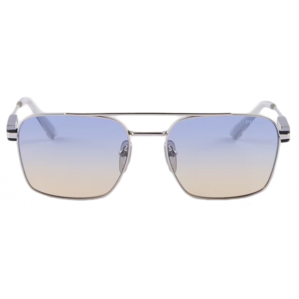 Prada - Prada Eyewear - Rectangular Sunglasses - Silver Iris Shaded Sun - Prada Collection