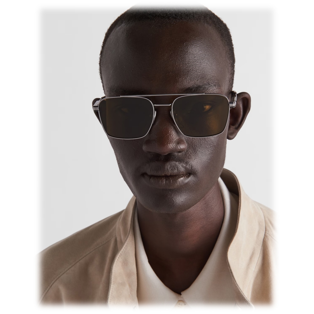 Prada - Prada Eyewear - Rectangular Sunglasses - Lead Gray Loden ...