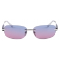 Prada - Prada Eyewear - Rectangular Sunglasses - Silver Wave Blue - Prada Collection - Sunglasses - Prada Eyewear