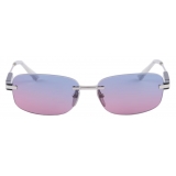 Prada - Prada Eyewear - Rectangular Sunglasses - Silver Wave Blue - Prada Collection - Sunglasses - Prada Eyewear