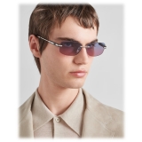 Prada - Prada Eyewear - Rectangular Sunglasses - Silver Wave Blue - Prada Collection - Sunglasses - Prada Eyewear