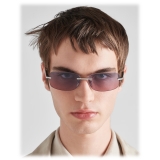 Prada - Prada Eyewear - Rectangular Sunglasses - Silver Wave Blue - Prada Collection - Sunglasses - Prada Eyewear