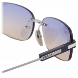 Prada - Prada Eyewear - Rectangular Sunglasses - Silver Iris Shaded Sun - Prada Collection