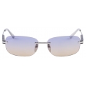 Prada - Prada Eyewear - Rectangular Sunglasses - Silver Iris Shaded Sun - Prada Collection