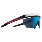 Prada - Prada Linea Rossa Impavid - Mask Sunglasses - Opaque Black Blue Mirrored - Prada Collection