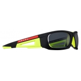 Prada - Prada Linea Rossa Impavid - Mask Sunglasses - Opaque Black Fluo Yellow - Prada Collection