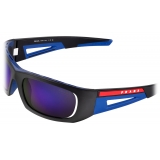 Prada - Prada Linea Rossa Impavid - Mask Sunglasses - Opaque Black Blue - Prada Collection