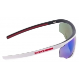 Prada - Prada Linea Rossa Impavid - Mask Sunglasses - Rubberized White Black Cyan - Prada Collection