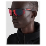 Prada - Prada Linea Rossa Impavid - Mask Sunglasses - Rubberized Black Red Irisdescent - Prada Collection