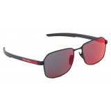 Prada - Prada Linea Rossa - Pilot Sunglasses - Rubberized Black Red Irisdescent - Prada Collection