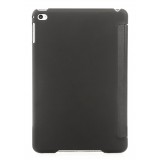 Woodcessories - Walnut / Silver Metal / Leather / Black Hardcover - iPad Mini 4 - Flip Case - Eco Guard Metal & Wood