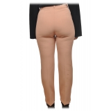 Elisabetta Franchi - Bell Pant with Logo Sash - Beige - Trousers - Made in Italy - Luxury Exclusive Collection