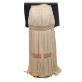 Elisabetta Franchi - Skirt with Lace Trimmings - Cream - Skirt - Made in Italy - Luxury Exclusive Collection
