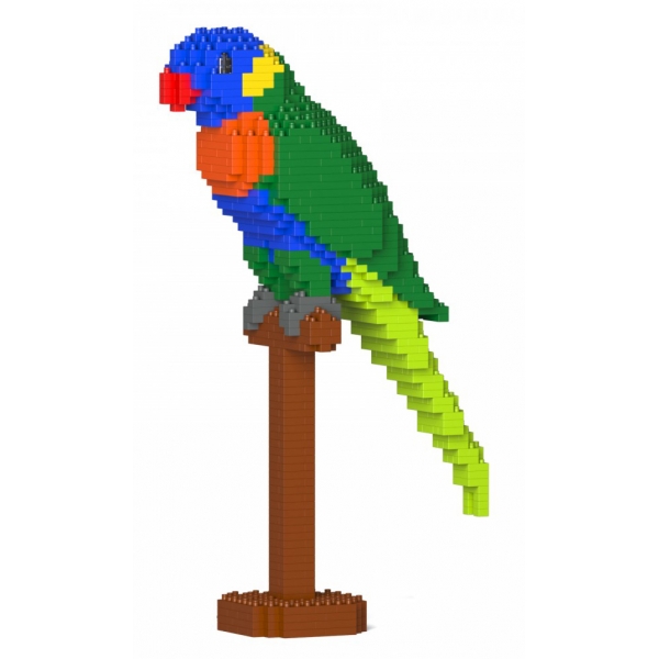 Jekca - Rainbow Lorikeet 01S - Lego - Sculpture - Construction - 4D - Brick Animals - Toys