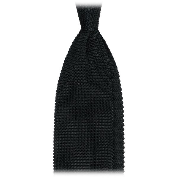 Viola Milano - Knitted Limited Label V-End Silk Tie - Forest - Handmade in Italy - Luxury Exclusive Collection