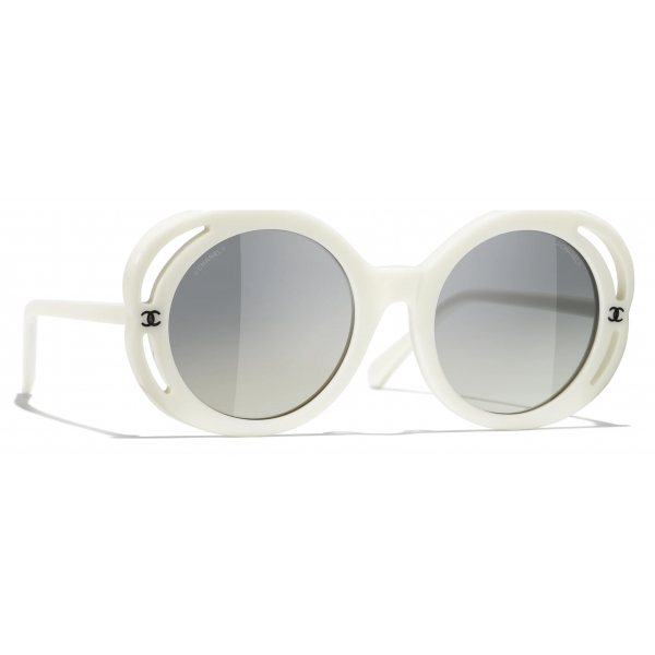 Chanel - Round Sunglasses - White Gray Gradient - Chanel Eyewear