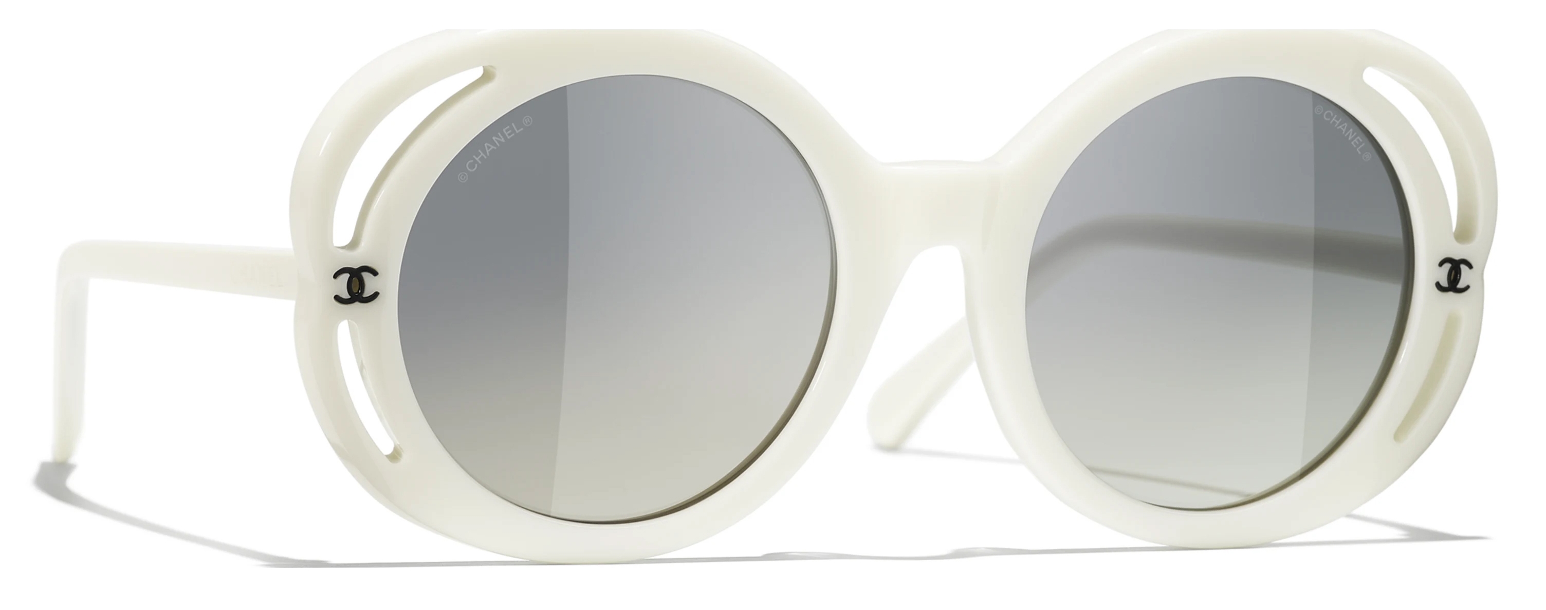 Chanel white round store sunglasses