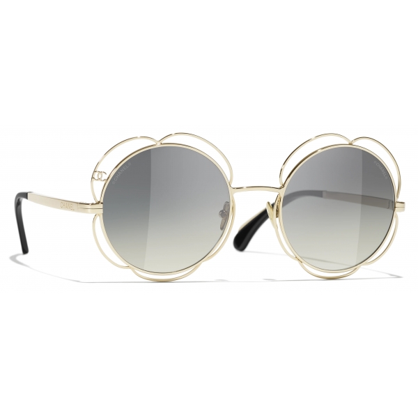 Chanel - Round Sunglasses - Light Gold Gray Gradient - Chanel Eyewear
