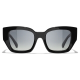Chanel - Occhiali da Sole Quadrati - Nero Grigio Polarizzate Sfumate - Chanel Eyewear