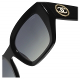 Chanel - Occhiali da Sole Quadrati - Nero Grigio Polarizzate Sfumate - Chanel Eyewear