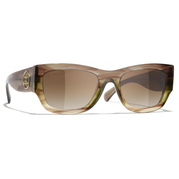 Chanel - Rectangular Sunglasses - Khaki Brown Gradient - Chanel Eyewear