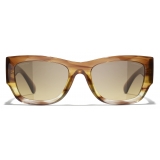 Chanel - Rectangular Sunglasses - Brown Yellow Gradient - Chanel Eyewear