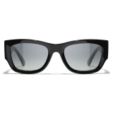 Chanel - Rectangular Sunglasses - Black Gray Polarized Gradient - Chanel Eyewear