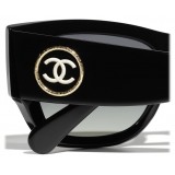 Chanel - Rectangular Sunglasses - Black Gray Polarized Gradient - Chanel Eyewear