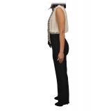 Elisabetta Franchi - Jumpsuit with Top and Straight Trousers - Black/White - Dress - Made in Italy - Luxury Exclusive Collection