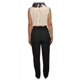 Elisabetta Franchi - Jumpsuit with Top and Straight Trousers - Black/White - Dress - Made in Italy - Luxury Exclusive Collection