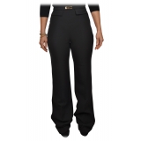 Elisabetta Franchi - Palazzo Pants with Gold Detail - Black - Trousers - Made in Italy - Luxury Exclusive Collection