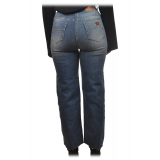 Elisabetta Franchi - Jeans a Palazzo Gamba Dritta - Blu - Pantaloni - Made in Italy - Luxury Exclusive Collection