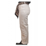 Elisabetta Franchi - Jeans con Cintura Logata Estraibile - Bianco - Pantaloni - Made in Italy - Luxury Exclusive Collection