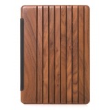 Woodcessories - Walnut / Leather / Transclucent Hardcover - iPad 2017 - Flip Case - Eco Guard Metal & Wood