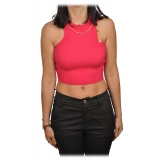Elisabetta Franchi - Top with Gold Chain Detail - Fucsia - Top - Made in Italy - Luxury Exclusive Collection