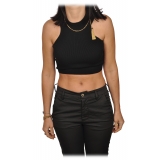 Elisabetta Franchi - Top with Gold Chain Detail - Black - Top - Made in Italy - Luxury Exclusive Collection