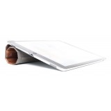 Woodcessories - Noce / Pelle / Copertina Trasperente Rigida - iPad 2017 - Custodia Flip - Eco Guard Metallo e Legno