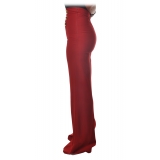 Elisabetta Franchi - Pants with Stud Detail - Bordeaux - Trousers - Made in Italy - Luxury Exclusive Collection