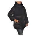 Elisabetta Franchi - Stitched Fabric Down Jacket - Black - Jacket - Made in Italy - Luxury Exclusive Collection