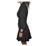 Elisabetta Franchi - Slim Fit Jacket Effect Neckline Dress - Black - Dress - Made in Italy - Luxury Exclusive Collection