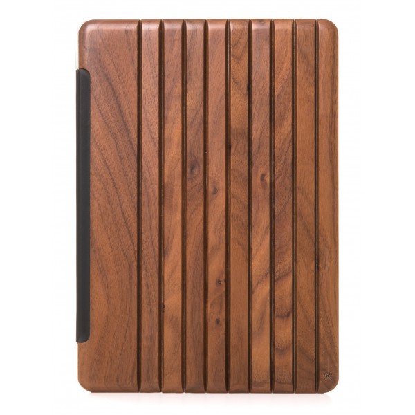 Woodcessories - Noce / Pelle / Copertina Trasperente Rigida - iPad Pro 12.9 (2015) - Custodia Flip - Eco Guard Metallo e Legno