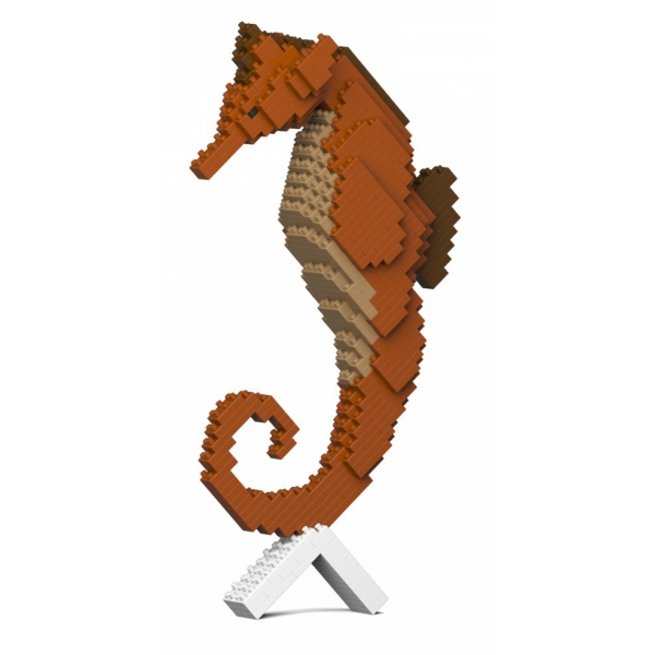 Jekca - Seahorse 01S - Lego - Sculpture - Construction - 4D - Brick Animals - Toys