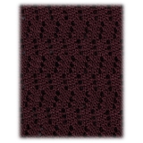 Viola Milano - Knitted Zig Zag Pattern Silk Tie - Burgundy - Handmade in Italy - Luxury Exclusive Collection